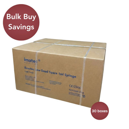 Exactec 1ml Low Dead Space Luer Lock Syringes (Boxes of 100 or 3000) by Imatec Medical