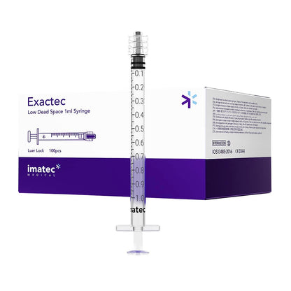 Exactec 1ml Low Dead Space Luer Lock Syringes (Boxes of 100 or 3000) by Imatec Medical