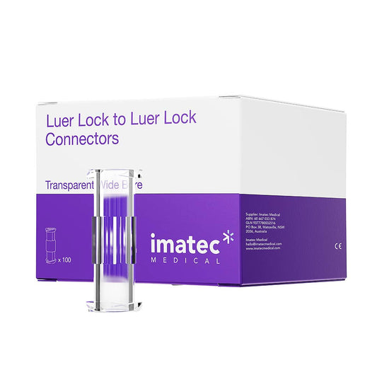 Luer Lock to Luer Lock Connectors (Wide Bore for Fat Transfer & Viscous Fluids) - Boxes of 100